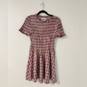 Chic Red Plaid Mini Dress